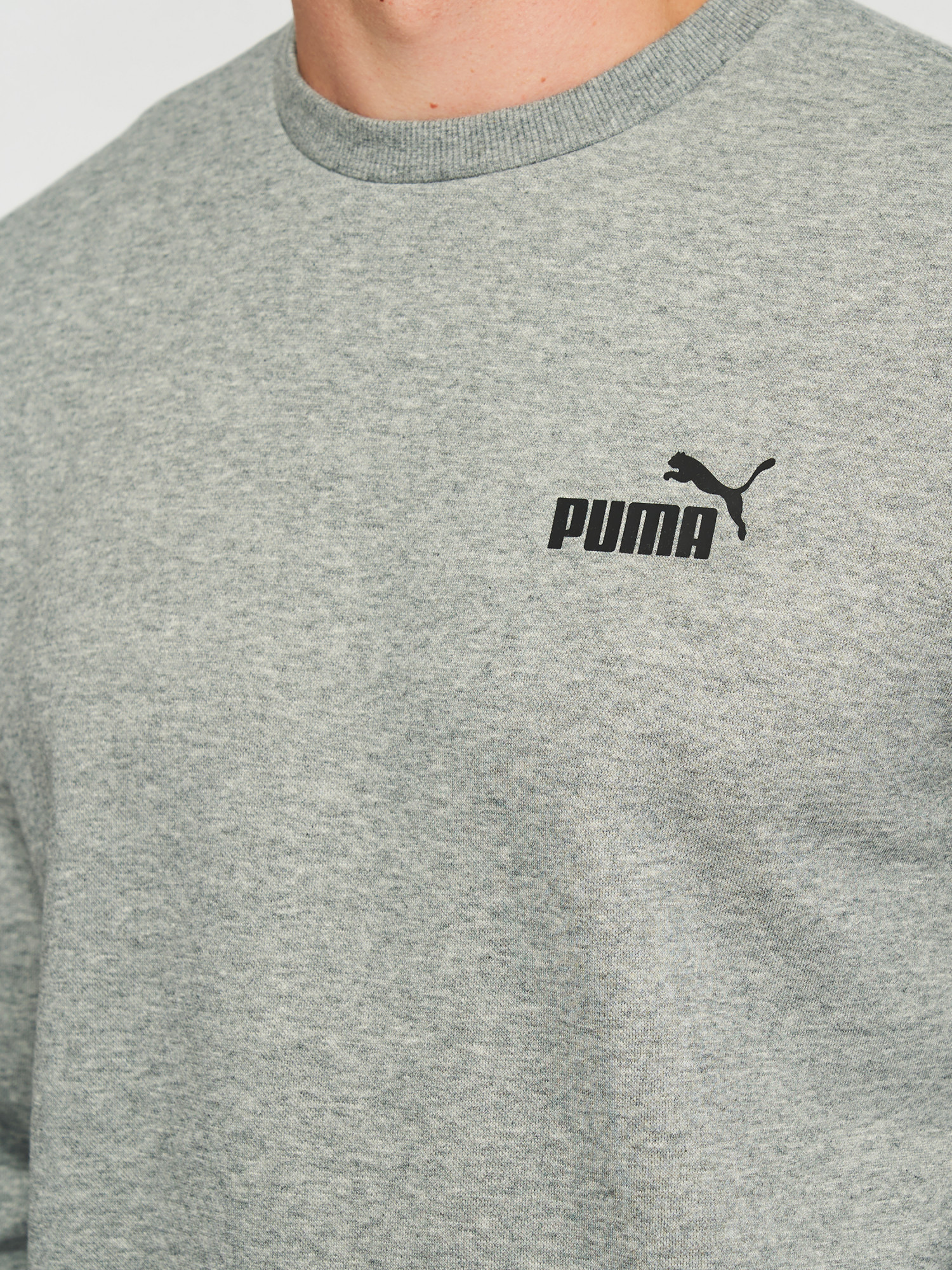 Толстовка мужская Puma ESS Small Logo Crew FL серая 58668203 изображение 4