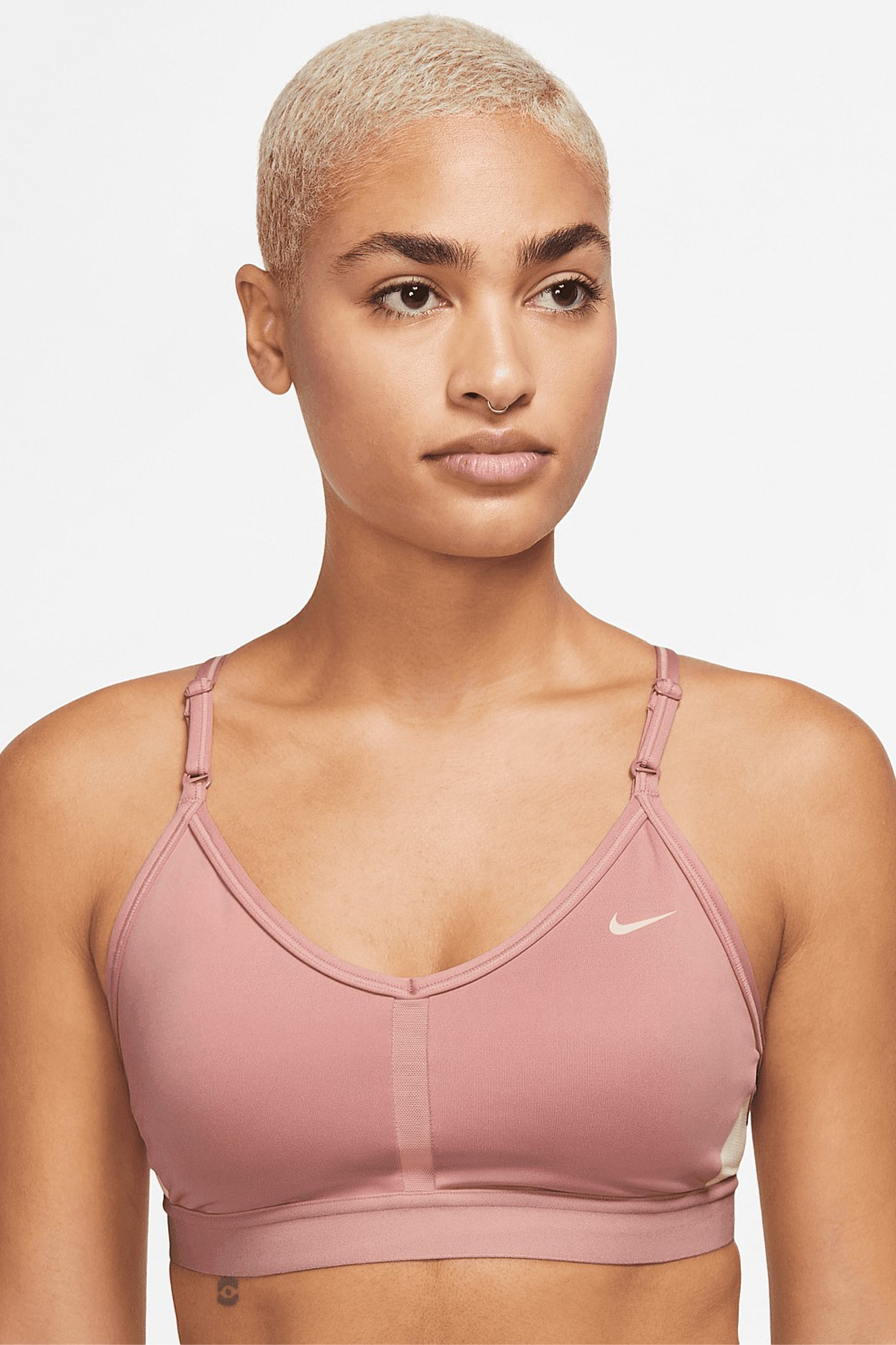 Бра женский Nike W NK INDY BRA V-NECK розовый CZ4456-618 изображение 2