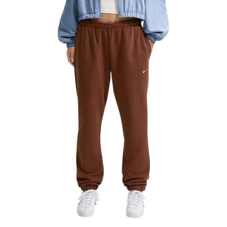 Брюки женские Nike W NK STDO FLC MW MR STD CF PNT коричневые IM8076-259