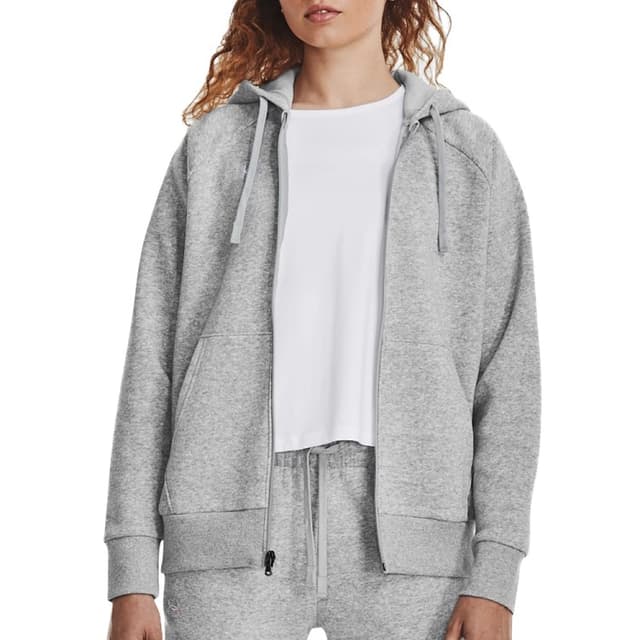 Толстовка женская Under Armour UA Rival Fleece FZ Hoodie серая 1379497-012
