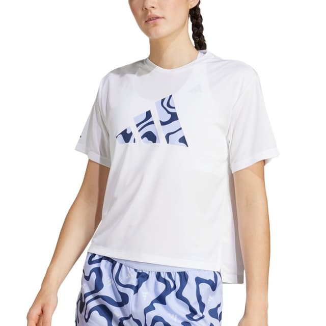 Футболка женская Adidas RUN IT BL TEE W белая JD2349