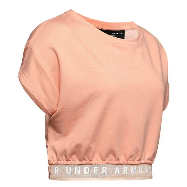Футболка женская Under Armour Featherweight Fleece Crop Top розовая 1328958-805
