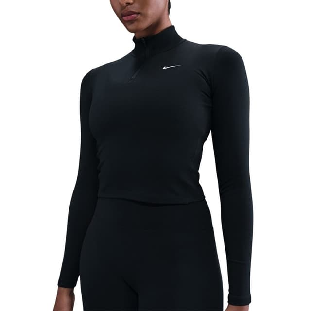 Футболка женская Nike W NK ONE DF QZ FTTD MDLYR SPD черная IM9447-010
