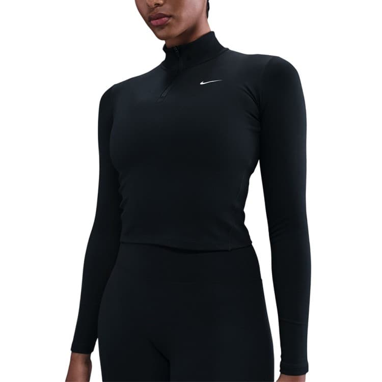Футболка жіноча Nike W NK ONE DF QZ FTTD MDLYR SPD чорна IM9447-010