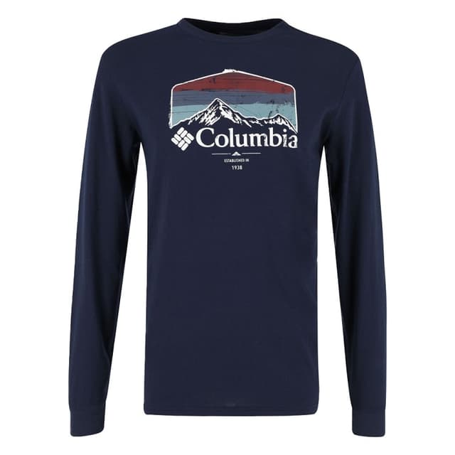  Футболка с длинным рукавом мужская Columbia Blue Reef™ LS Graphic Tee темно-синяя 1937541-466