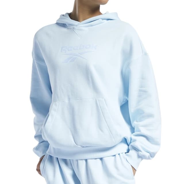 Толстовка женская Reebok Cl Pf Big Logo Ft H голубая HB8642