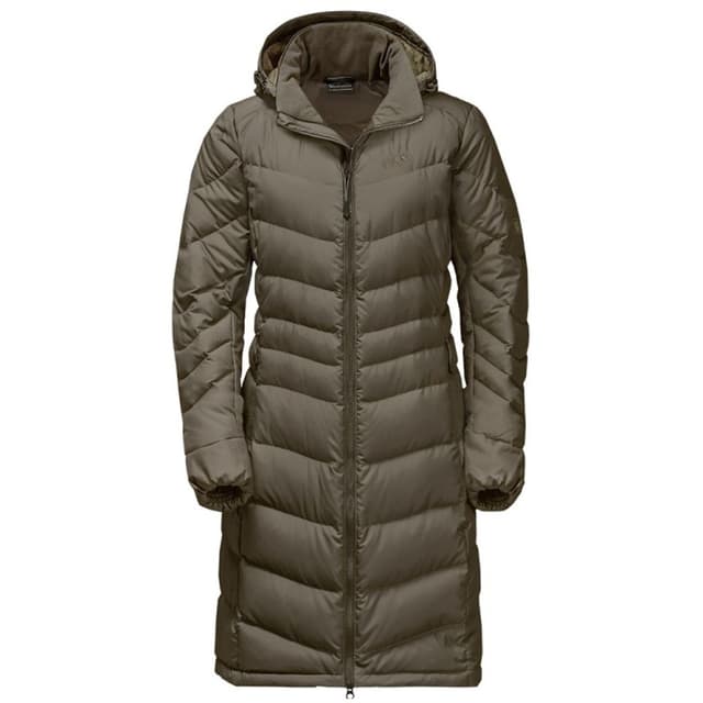 Пальто пуховое женское Jack Wolfskin Selenium Coat оливковое 1202081-4690