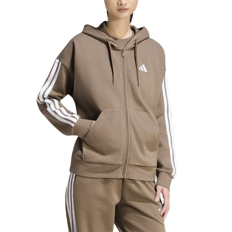 Толстовка женская Adidas W 3S FL FZ HD бежевая KF6273