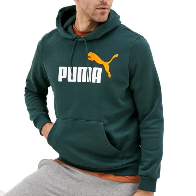 Толстовка мужская ESS+ 2 Col Big Logo Hoodie Puma зеленая 58676480