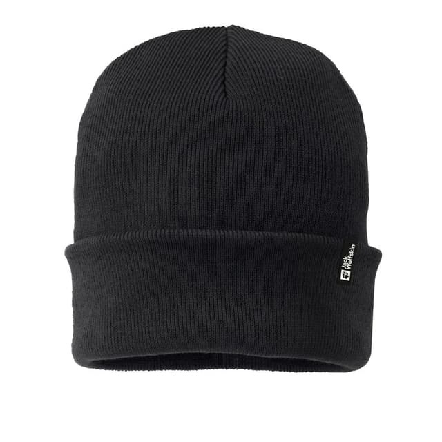 Шапка унисекс Jack Wolfskin RIB BEANIE черная 1903892-6000