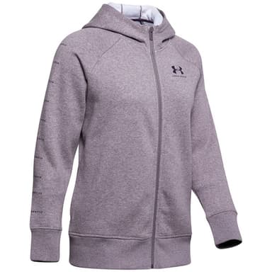 Толстовка женская Under Armour RIVAL FLEECE SPORTSTYLE LC SLEEVE GRAPHIC FZ серая 1348559-033