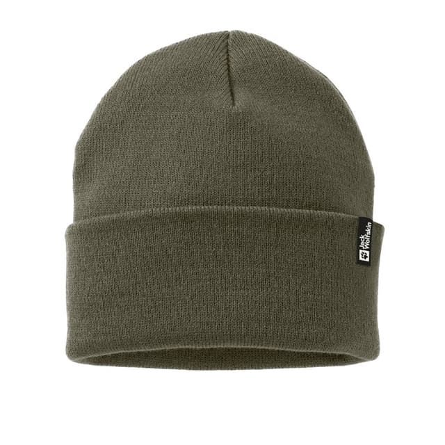 Шапка унисекс Jack Wolfskin RIB BEANIE зеленая 1903892-4341