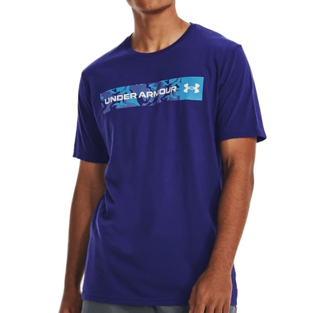 Футболка мужская Under Armour UA CAMO CHEST STRIPE SS синяя 1376830-468