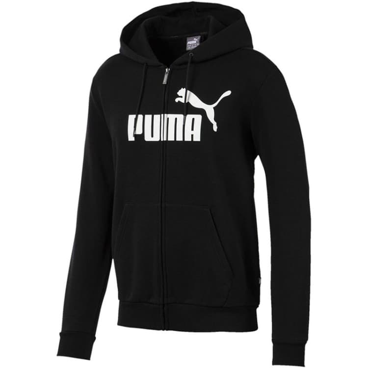 Толстовка мужская Puma ESSENTIALS FLEECE HOODED JKT черная 85176501