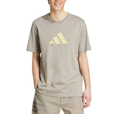 Футболка чоловіча Adidas M FI 3BAR TEE бежева JD4915