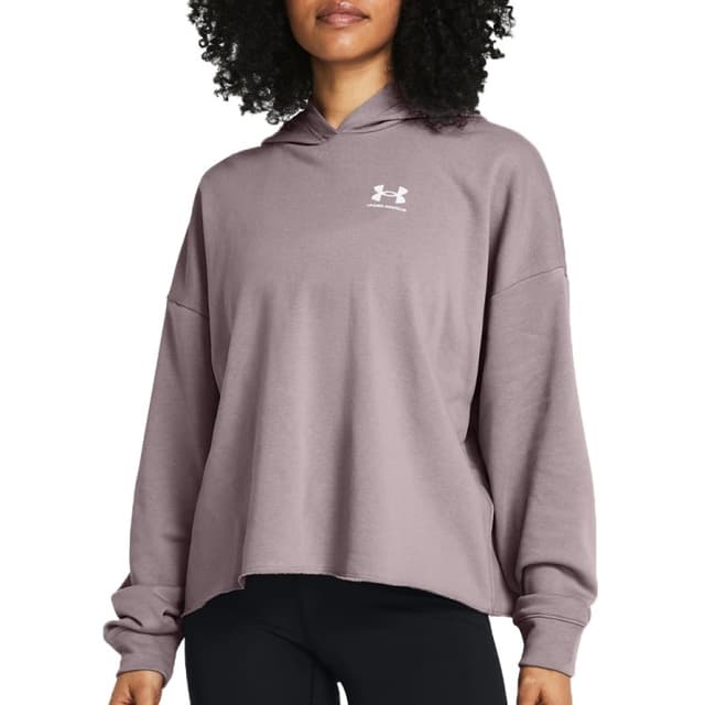 Толстовка женская Under Armour UA Rival Terry OS Hoodie серая 1382736-015