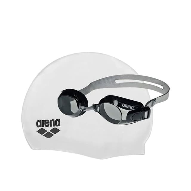 Комплект (очки+шапочка) Arena POOL SET черно-белый 92422-055