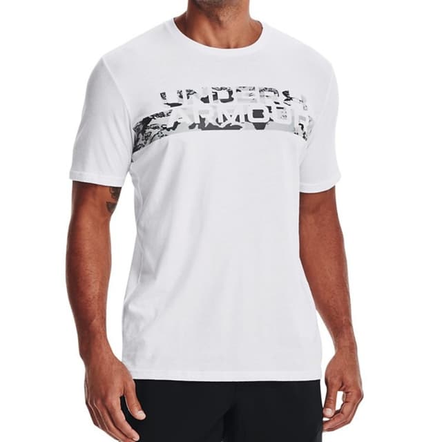 Футболка чоловіча Under Armour Ua Camo Chest Stripe Ss біла 1370519-100