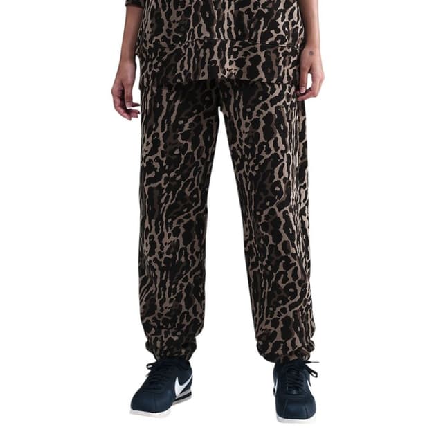 Брюки женские Nike W NSW PHNX FLC HR OS AOP PNT коричневые IB2366-010