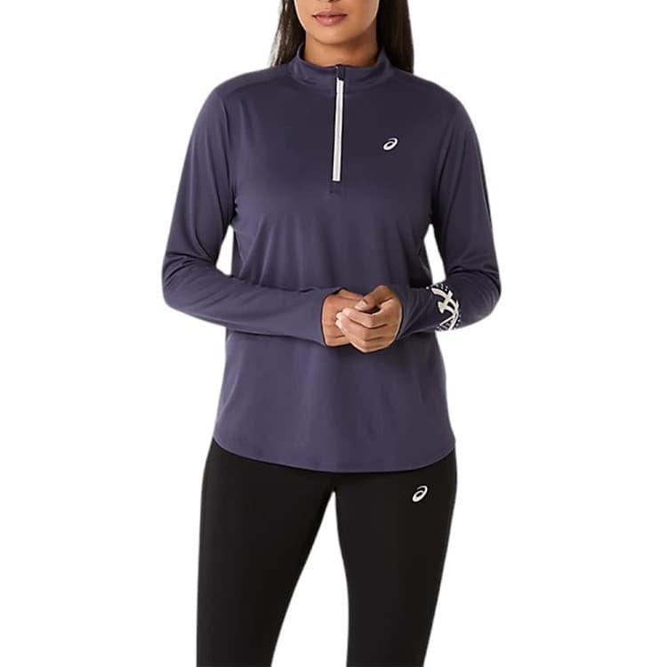 Футболка жіноча Asics ASICS ICON 1/2 ZIP LS TOP фіолетова 2012D175-500