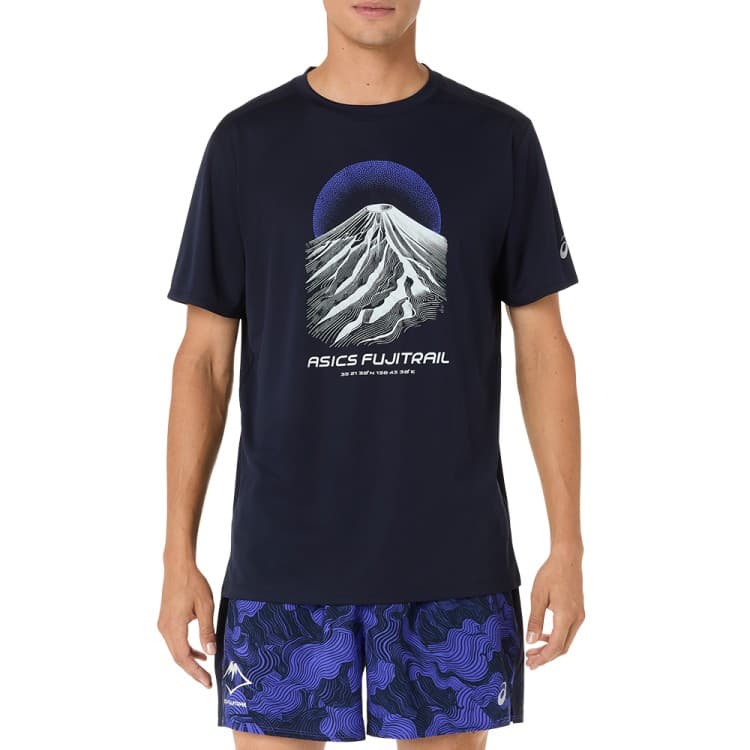 Футболка мужская Asics FUJITRAIL LOGO SS TOP темно-синяя 2011D527-400