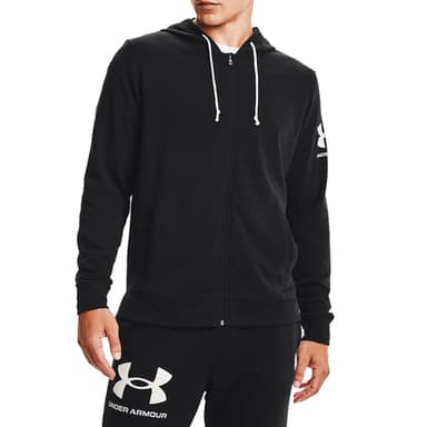 Толстовка мужская Under Armour Ua Rival Terry Fz Hd черная 1361606-001