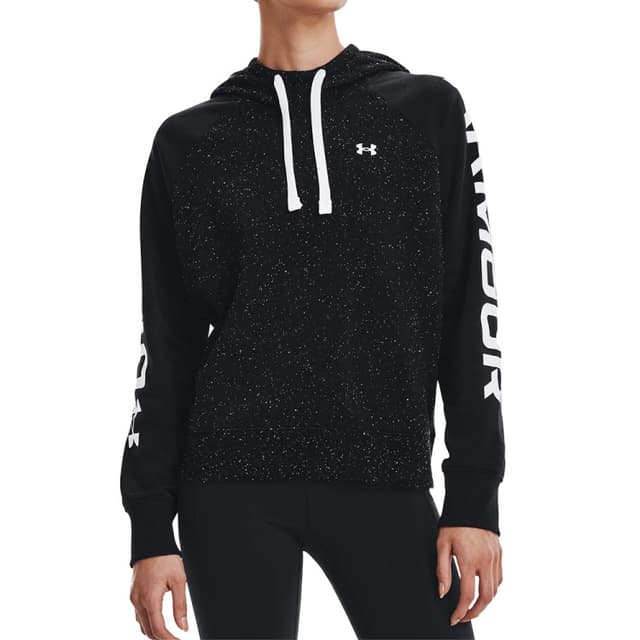 Толстовка женская Under Armour Rival Fleece Cb Hoodie черная 1365861-001