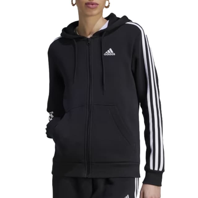 Толстовка жіноча Adidas W 3S FL FZ HD чорна HZ5743