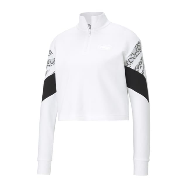 Толстовка жіноча Puma Rebel Half-Zip Crew біла 58575552 