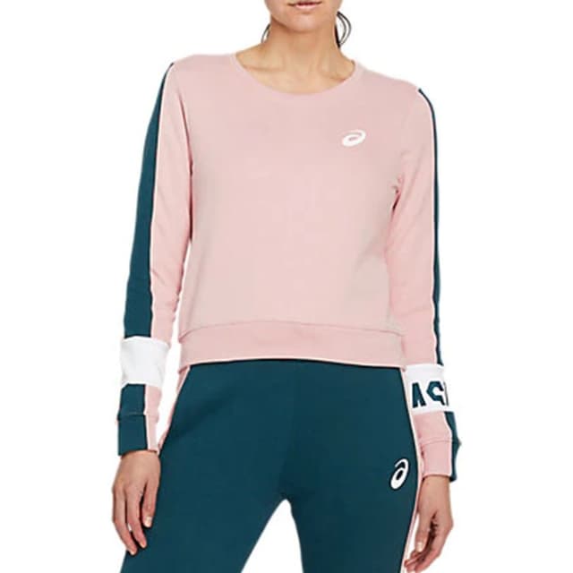 Толстовка женская Asics COLORBLOCK CREW розовая 2032B690-700