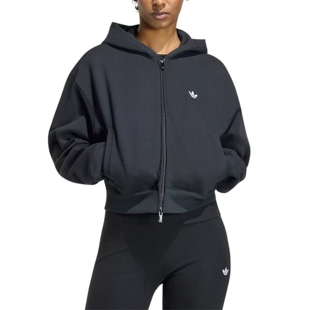 Толстовка женская Adidas ESS FL CP FZ HD черная KR9166