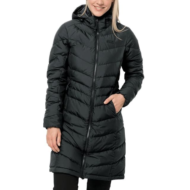 Полупальто пуховое женское Jack Wolfskin черное 1202081-6000