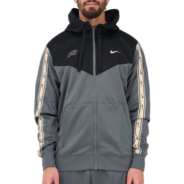 Толстовка мужская Nike M NSW REPEAT SW PK FZ HOODY серая DX2025-068