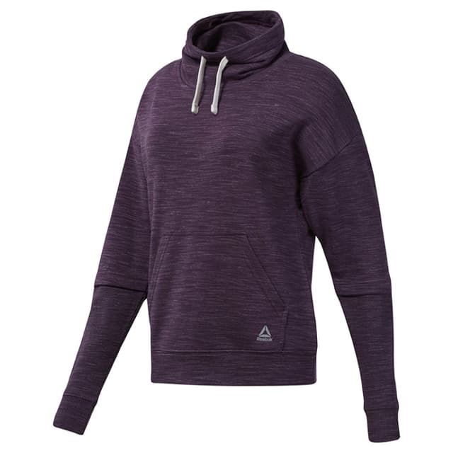 Толстовка женская Reebok Training Essentials Marble Cowl Neck фиолетовая DU4908