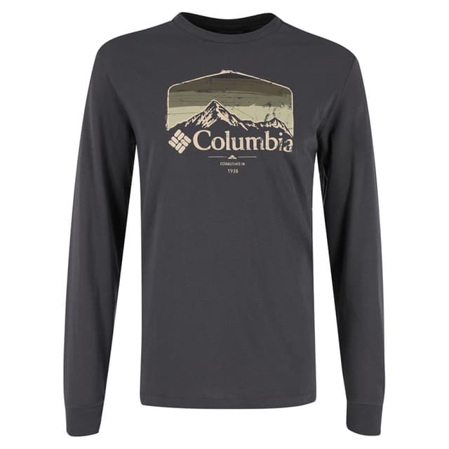  Футболка с длинным рукавом мужская Columbia Blue Reef™ LS Graphic Tee темно-серая 1937541-013