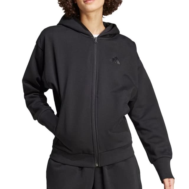 Толстовка женская Adidas W ALL SZN FZ HD черная IX3809