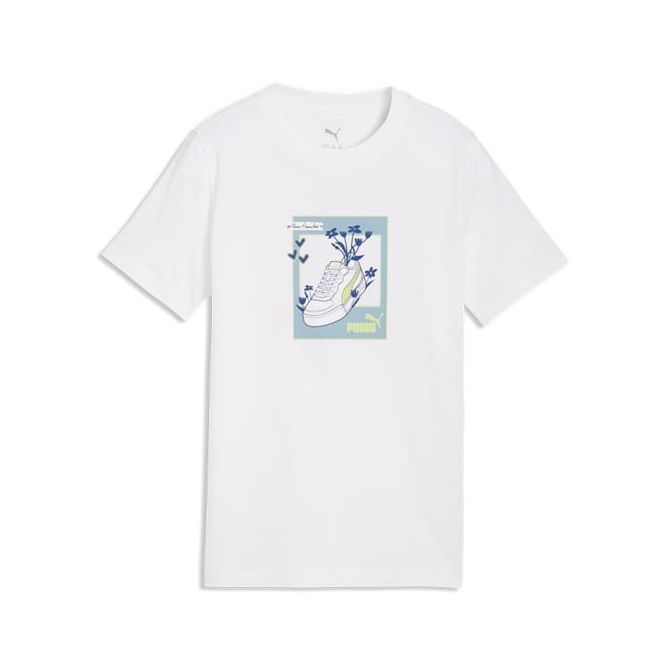 Футболка детская Puma GRAPHIC Sneaker Tee G белая 69173802