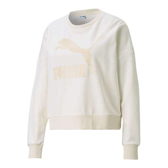 Толстовка женская Puma Classics Logo Crew бежевая 59957399