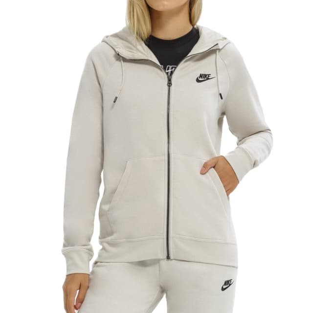 Толстовка женская Nike W Nsw Essntl Flc Fz Hoodie бежевая DX2317-104