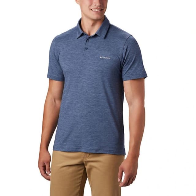 Футболка мужская Columbia Tech Trail Polo синяя 1768701-478