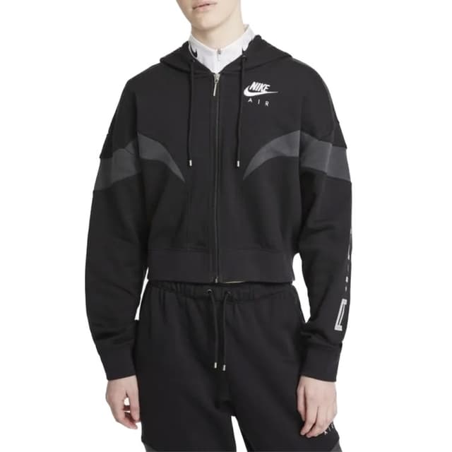 Толстовка жіноча Nike W Nsw Air Flc Gx Fz Hoodie чорна DD5447-010 