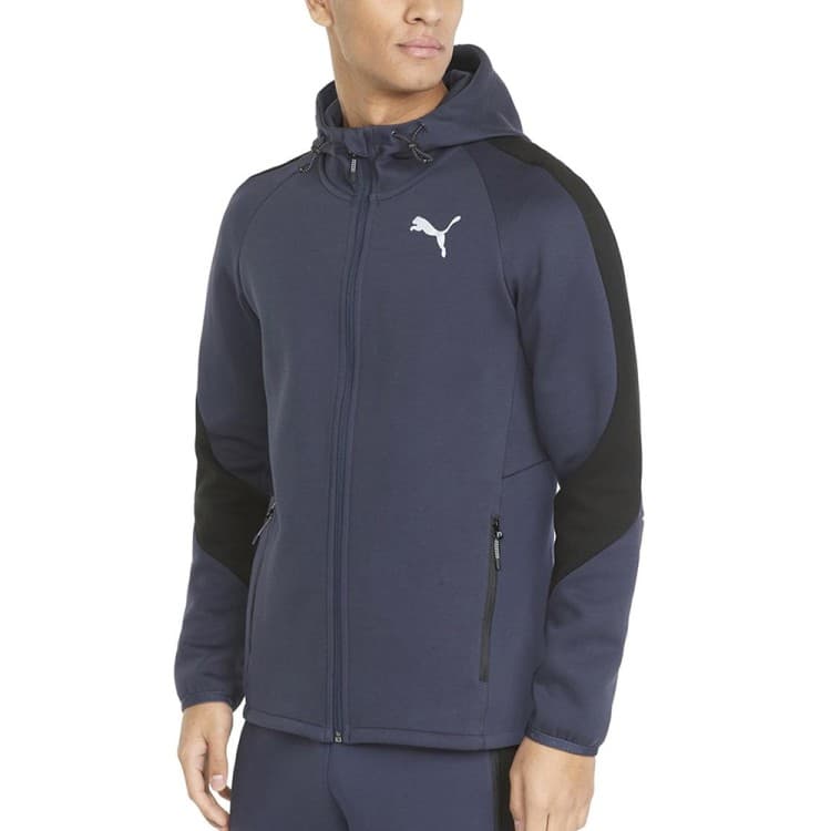 Толстовка мужская Puma Evostripe Full-Zip Hoodie синяя 84740143