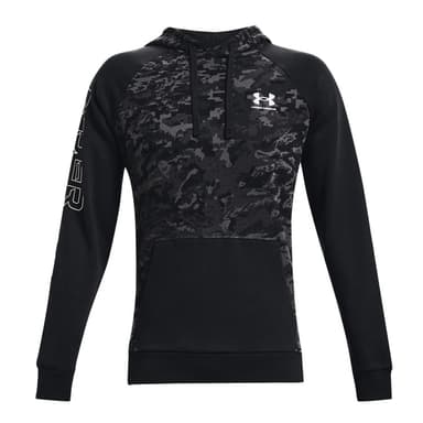 Толстовка мужская Under Armour Ua Rival Flc Camo Script Hd черная 1366308-001