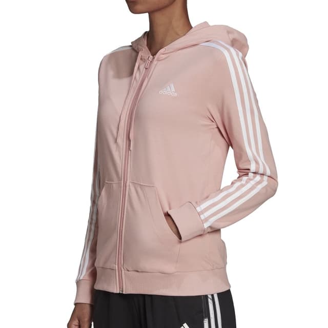 Толстовка женская Adidas W 3S Sj Fz Hd розовая HC9251