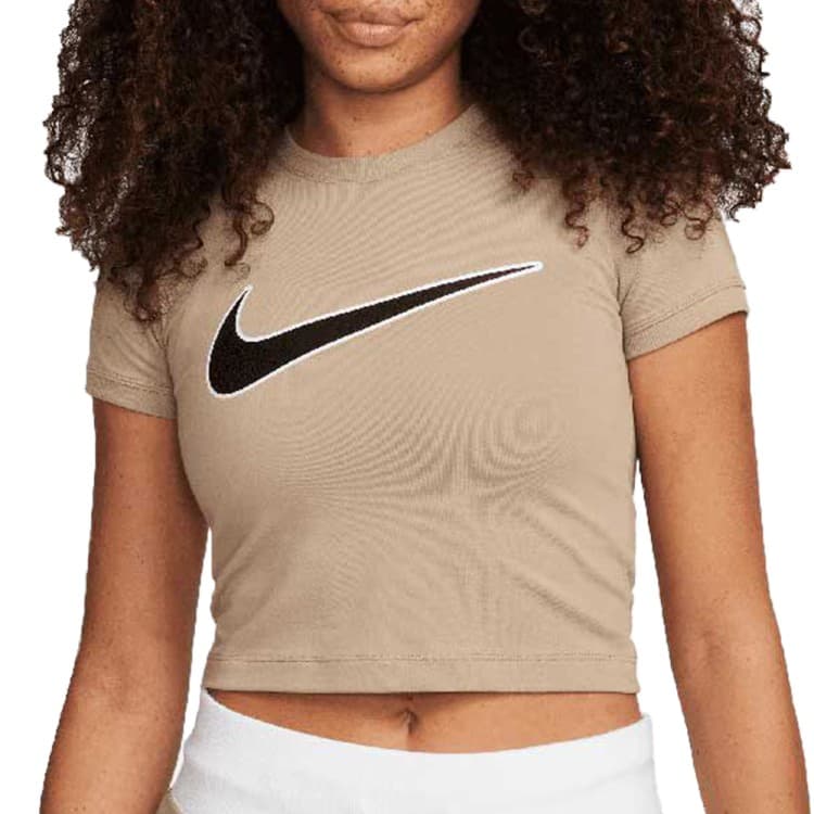 Футболка жіноча Nike W NSW TEE BBY SW бежева FV5310-247