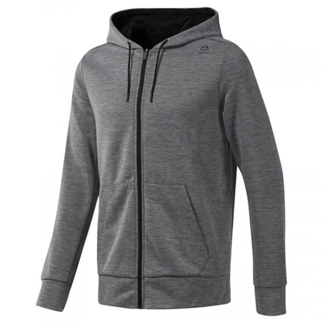 Толстовка мужская Reebok WOR MEL DBL KN FZ серая DU2158