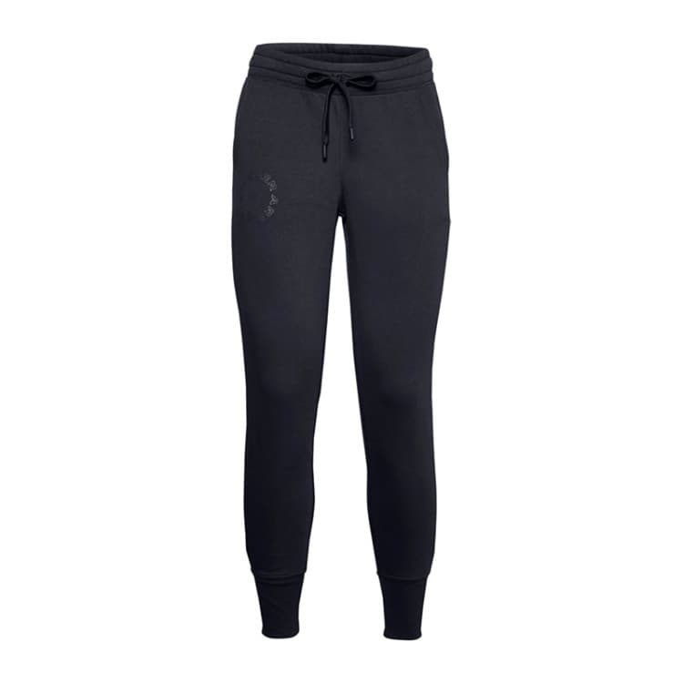 Штани жіночі Under Armour Rival Fleece Metallic Jogger чорні 1356418-001