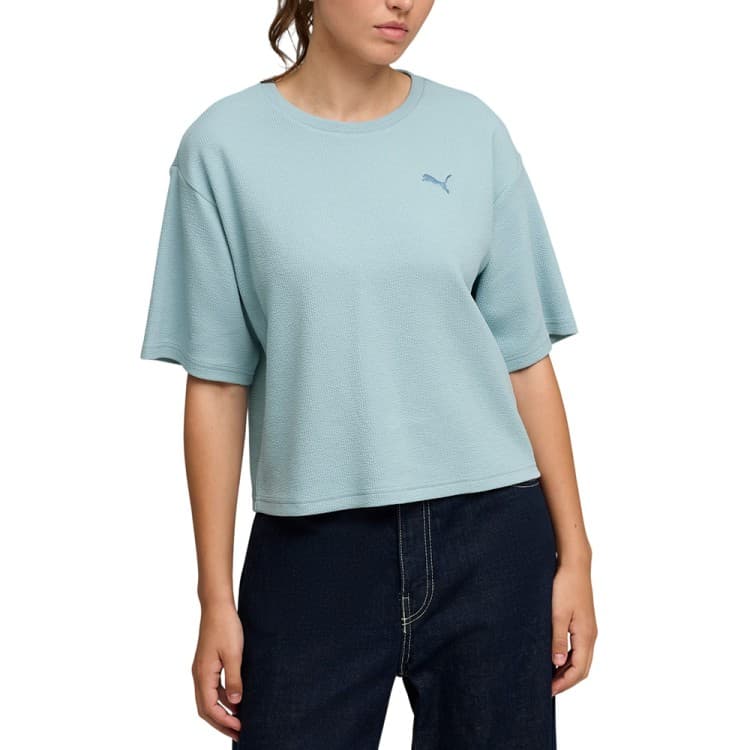 Футболка жіноча Puma ESS ELEVATED Relaxed Tee блакитна 69181347