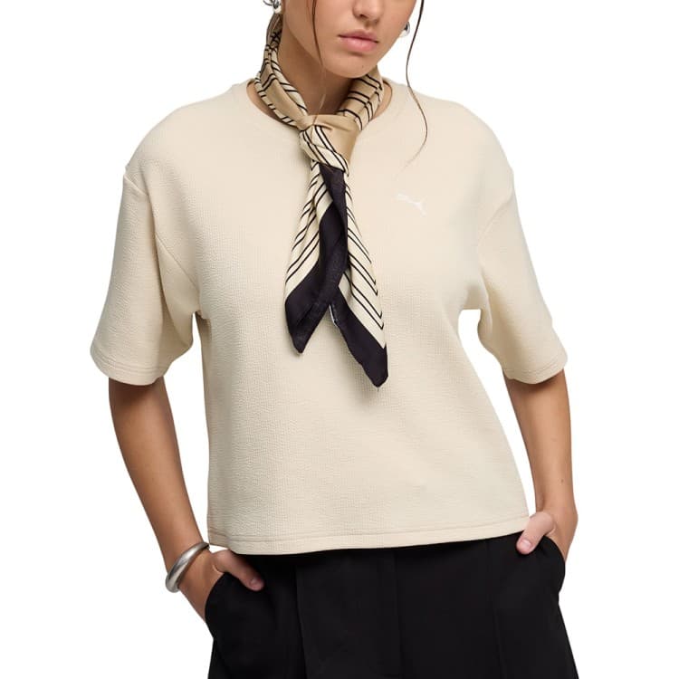 Футболка жіноча Puma ESS ELEVATED Relaxed Tee молочна 69181387