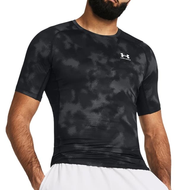 Футболка чоловіча Under Armour UA HG Armour Printed SS чорна 1383321-001
